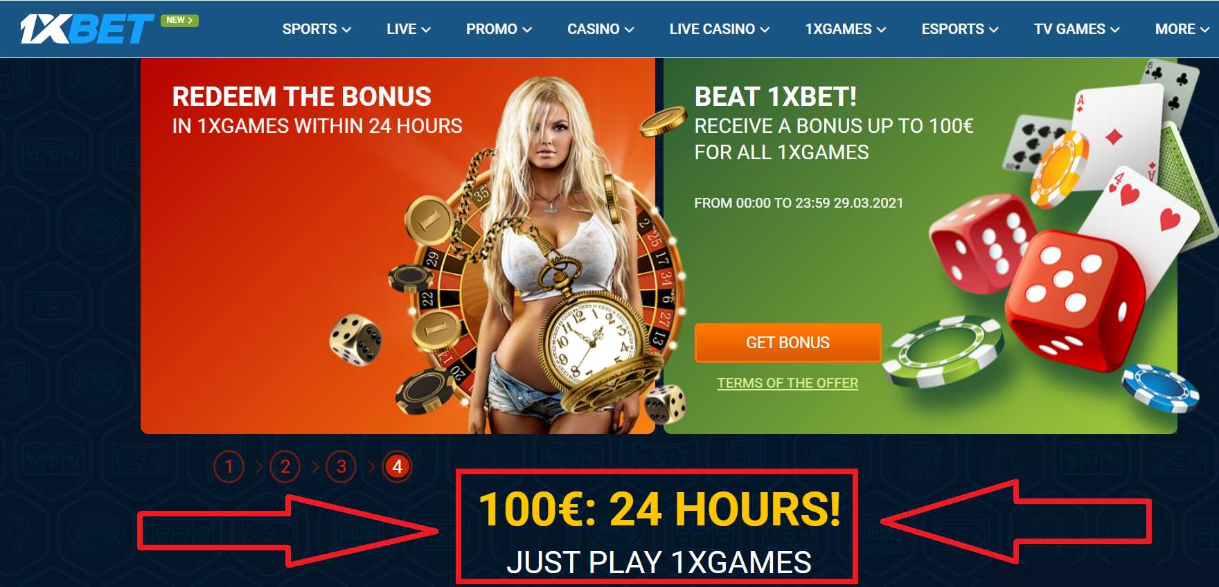 Peculiarities of the bonus terms and conditions that apply on 1xBet